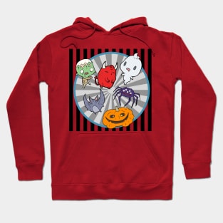 Retro Vintage Halloween. Little Boo Crew. Crazy Stripes and Vortex Style Hoodie